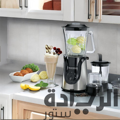 خلاط بايركس 1.5 لتر – 600 وات – مع مطحنة ومفرمة خضروات – بلاك اند ديكر – موديل - BX600G