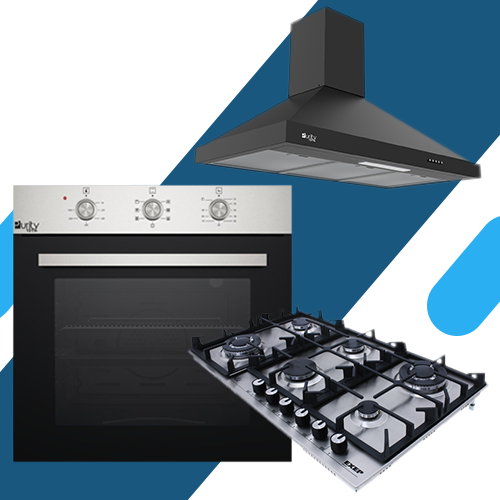 طقم بلت ان بيورتي - مسطح 6 عين غاز HPT904S + فرن كهرباء ديجيتال 60 سم PT60EED + شفاط 90 سم PANSY PRO BL