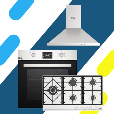 طقم بيورتي للمطبخ بلت إن: بوتاجاز HPT907S + فرن ديجيتال OPT601GGD + شفاط هرمي  PANSY PRO 90 X