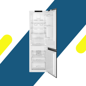 ثلاجة بلت إن سميج (Smeg ) إيطالي توتال نو فروست 254 لتر صافي مع فريزر سفلي وموتور إنفرتر – موديل C8174TNE
