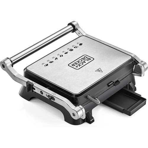 شواية كهرباء  بلاك اند ديكر، 1400 واط، اسود وفضي - CG1400-B5