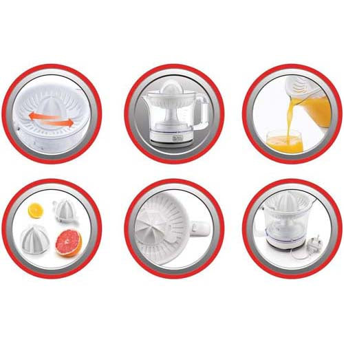 عصارة موالح وخضروات بسعة 600 مل للعصر - 25 واط - من بلاك اند ديكر موديل CJ675