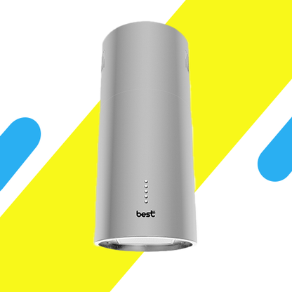 بيست اير شفاط جزيرة استانلس اسطواني فضي - 38 سم - قوة شفط 1000م³/س- 1 موتور IME ايطالي - موديل CONO 38CM IX