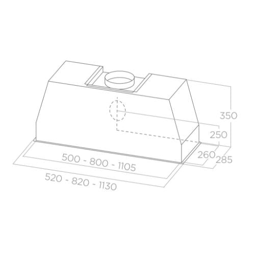 شفاط اليكا بلت إن – 60 سم – قوة شفط 1100 م³/ساعة – تحكم باللمس - موديل - ELICA PRO CT35