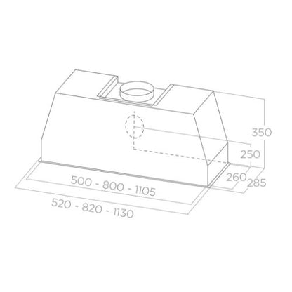 شفاط اليكا بلت إن – 60 سم – قوة شفط 1100 م³/ساعة – تحكم باللمس - موديل - ELICA PRO CT35