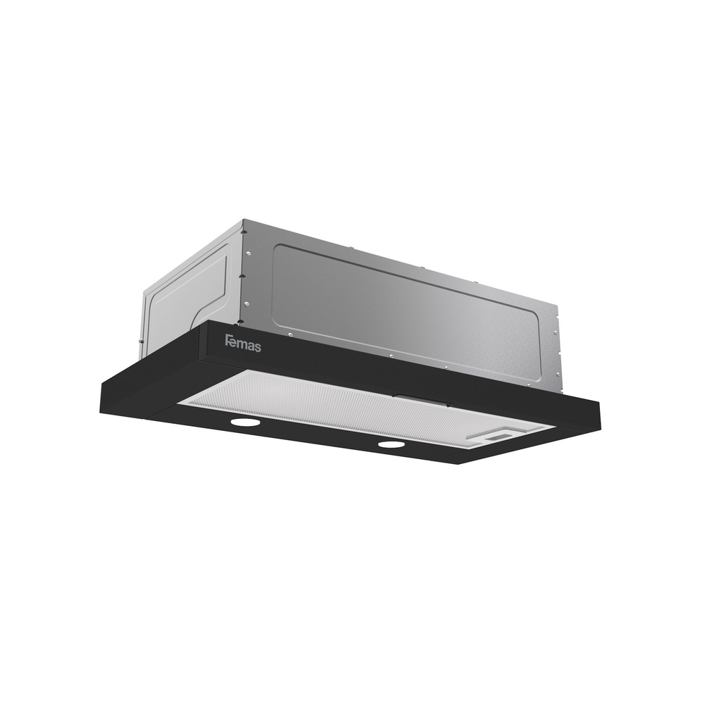 Femas 60 cm Black Chimney Hood – Suction Power 350 m³/h – Model D008-BXELIT