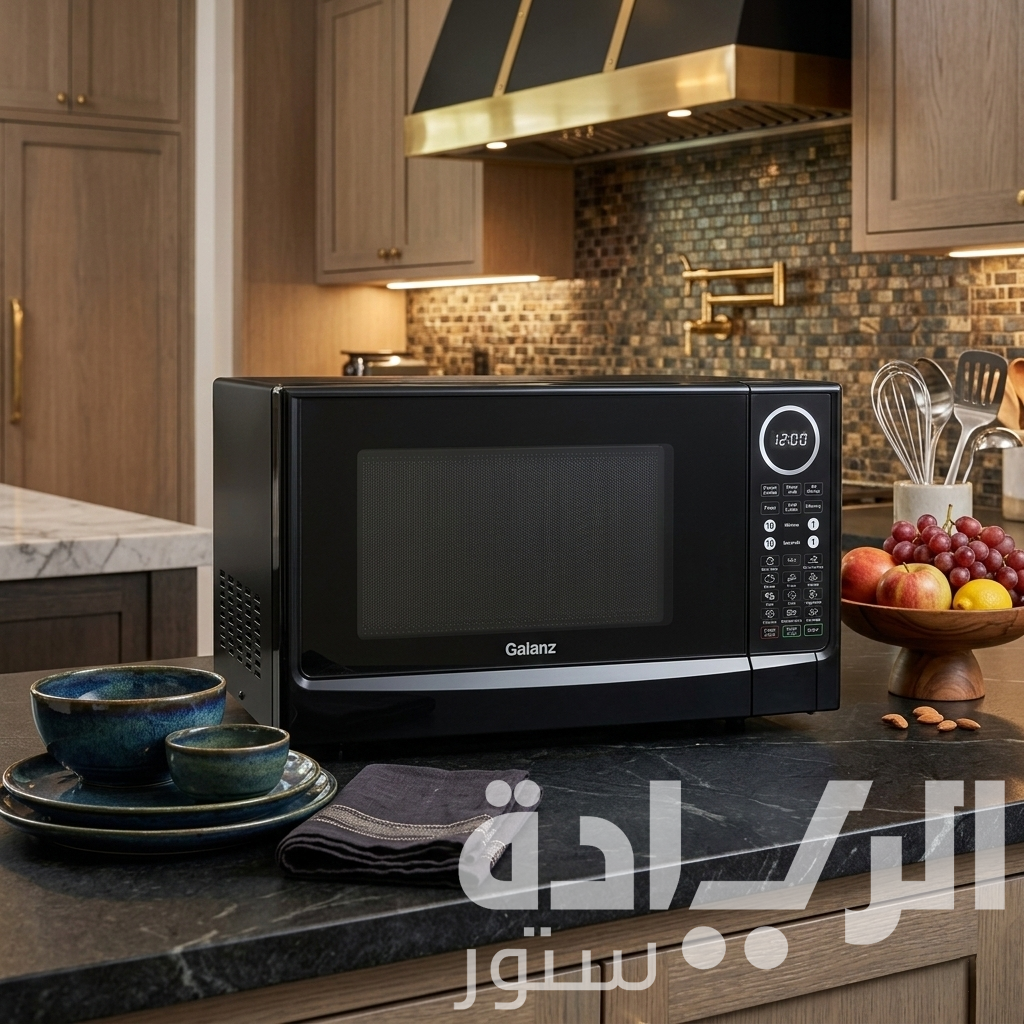 ميكرويف جالانز 38 لتر 1300 وات بشواية – أسود – خاصية إذابة التجميد السريع – موديل – D100N38ATP-SS