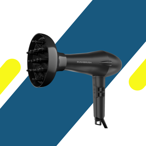 راش براش D3 توربو، D3 Turbo Black، سشوار 2600 وات، Rush Brush Egypt، مجفف شعر أيونيك، اسعار راش براش، الريادة ستور، سشوار كيرلي.