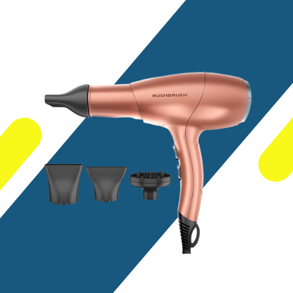 مجفف شعر راش براش (RUSH BRUSH) D3 Ultra-Rose Gold – قوة 2400 وات وتقنية الأيونات لحماية فائقة