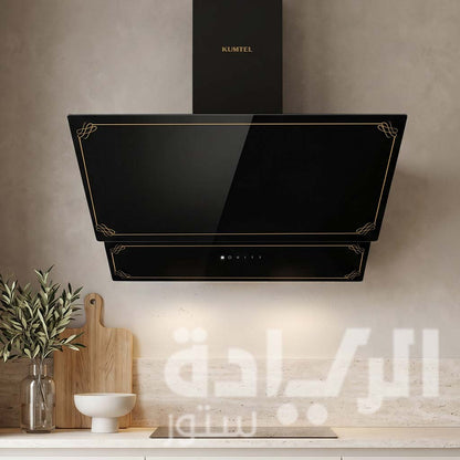 شفاط كومتيل (Kumtel) 60 سم – قوة شفط 650 م3/ساعة باللمس مع ريموت كنترول – أسود – موديل DA6-835-BL-Rustiq