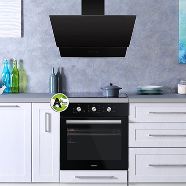 شفاط مطبخ زجاجي جداري كومتيل – 60 سم – زجاجي أسود – قوة شفط 650 م³/ساعة – لوحة لمس + ريموت – موديل - DA6-835