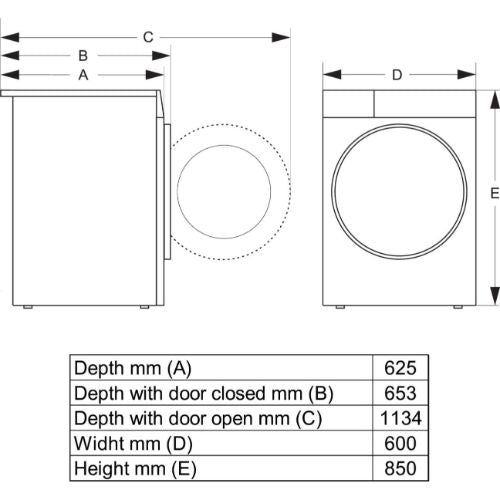 مجفف ملابس ذكي جورينيا 10 كجم – مضخة حرارية – 15 برنامج – تحكم عبر الإنترنت - موديل - DNS12
