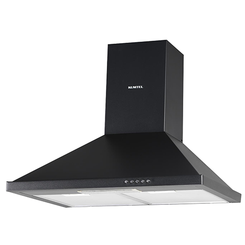 شفاط مطبخ هرمي كومتيل – 60 سم – زجاج أسود – قوة شفط 450 م³/ساعة – 3 سرعات – LED – فلتر مزدوج - DP6-S