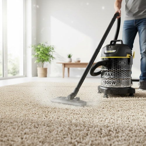 مكنسة كارشر البرميلية DVAC 1800 – قوة 1800 وات – خزان معدني (تحمل شاق)