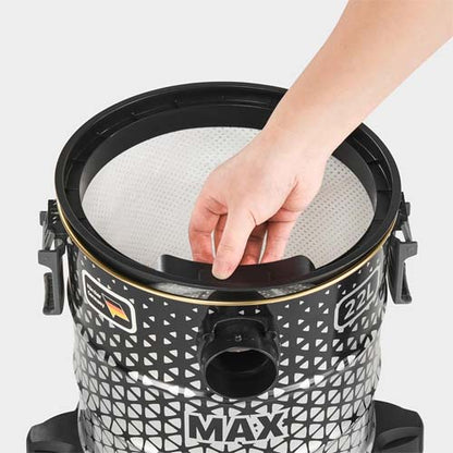 مكنسة كارشر البرميلية DVAC 2200 – قوة 2200 وات – خزان 22 لتر (الأقوى)