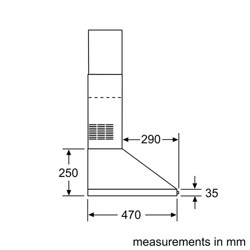 شفاط بوش جداري ستانلس ستيل 90 سم – قوة شفط 380 م³/ساعة – سيريس 2 - موديل - DWP94CC50T