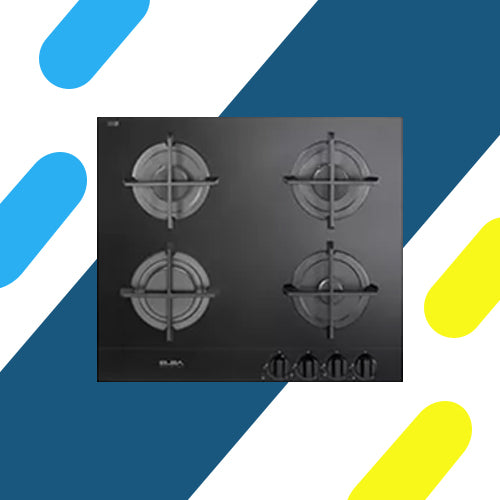 مسطح غاز بلت إن إلبا، 4 شعلة، حوامل زهر، إشعال ذاتي، أمان كامل، 60 سم - موديل - E41-452 DBK