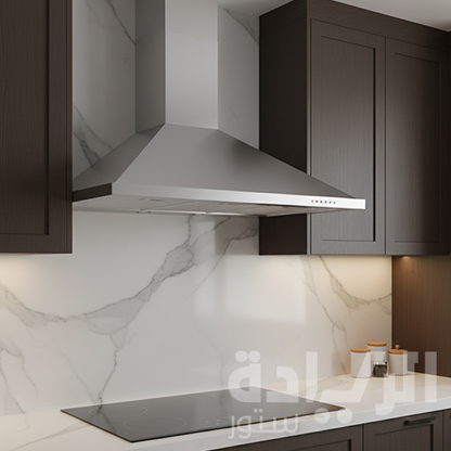 شفاط مطبخ هرمي إلبا – 60 سم ستانلس ستيل، 3 سرعات، قوة شفط 550 م³/ساعة – موديل - ECH 614 XR