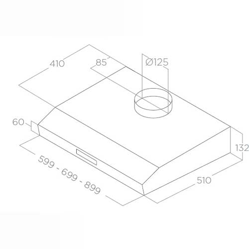 شفاط مطبخ اليكا بلت إن كلاسيك ستانلس ستيل – 60 سم – 3 سرعات - قوة شفط 272 م³/ساعة - موديل - Elica KREA