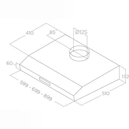 شفاط مطبخ اليكا بلت إن كلاسيك ستانلس ستيل – 60 سم – 3 سرعات - قوة شفط 272 م³/ساعة - موديل - Elica KREA