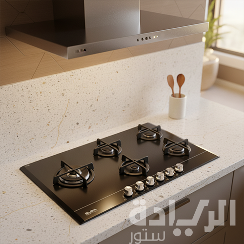 مسطح غاز بلت إن إلبا 90 سم – 5 شعلات – زجاج سيراميك – إشعال إلكتروني – تصميم عصري - ELIO 95-565 CG