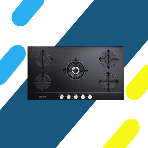مسطح غاز إلبا 90 سم سيراميك – 5 شعلات – إشعال إلكتروني – أمان كامل – مفاتيح أمامية – موديل - ELIO95-545CG