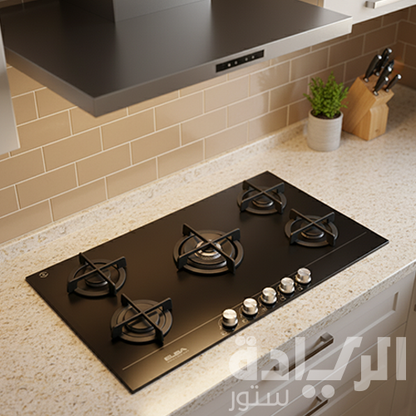 مسطح غاز إلبا 90 سم سيراميك – 5 شعلات – إشعال إلكتروني – أمان كامل – مفاتيح أمامية – موديل - ELIO95-545CG