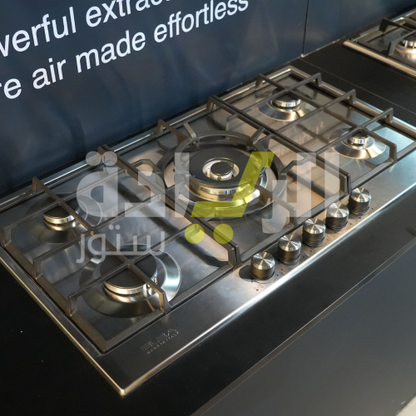 مسطح غاز بلت إن إلبا 90 سم – 5 شعلات – ستانلس ستيل – شعلة ووك – إشعال إلكتروني – موديل – ELIO95-545