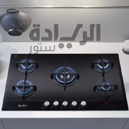 مسطح غاز بلت إن إلبا – 5 شعلات – 90 سم – سيراميك – إشعال إلكتروني – موديل – ELIO95G-MATIK