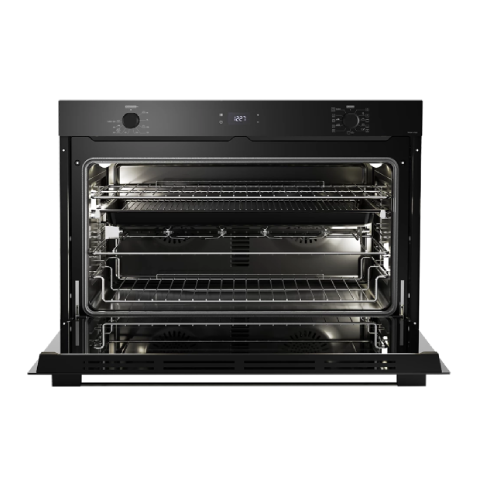 فرن بلت إن غاز إلبا 90 سم - سعة 106 لتر، شواية وسيخ دوار، تحكم لمس، غلق ناعم - موديل - ELIO G90 BK