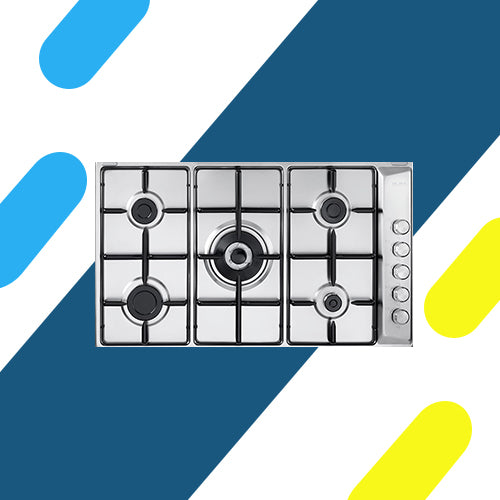 مسطح غاز بلت إن إلبا 90 سم – 5 شعلات – ستانلس ستيل – إشعال إلكتروني – موديل – EN90-544XD