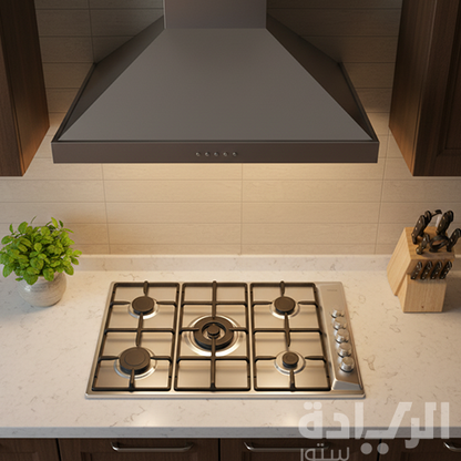 مسطح غاز بلت إن إلبا 90 سم – 5 شعلات – ستانلس ستيل – إشعال إلكتروني – موديل – EN90-544XD