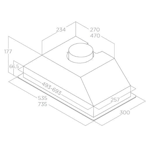 شفاط مطبخ حفر اليكا - لون رصاصي – عرض 52 سم – قوة شفط 350 م³/ساعة – إضاءة LED موديل - ERA