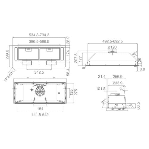 اليكا شفاط حفر بلت ان 72 سم قوة الشفط 520 م3/س أسود - موديل - ERA S BLACK