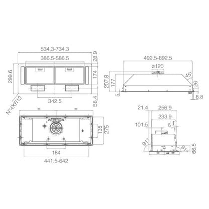 اليكا شفاط حفر بلت ان 72 سم قوة الشفط 520 م3/س لون رصاصي - موديل - ERA S