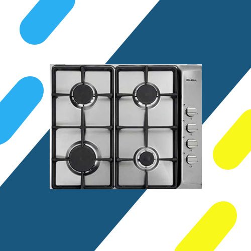 مسطح غاز بلت إن إلبا – 60 سم – 4 شعلات – ستانلس ستيل – فتحة يمين - موديل - ES65-450X