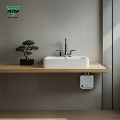 سخان مياه فوري ذكي فلايون (FLYON) Eco-smart 7 KW-White مع شاشة تاتش رقمية ومنظومة أمان كاملة ضد التسريب