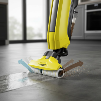 مكنسة وممسحة الأرضيات كارشر FC 5 – كنس ومسح في خطوة واحدة (2 في 1)
