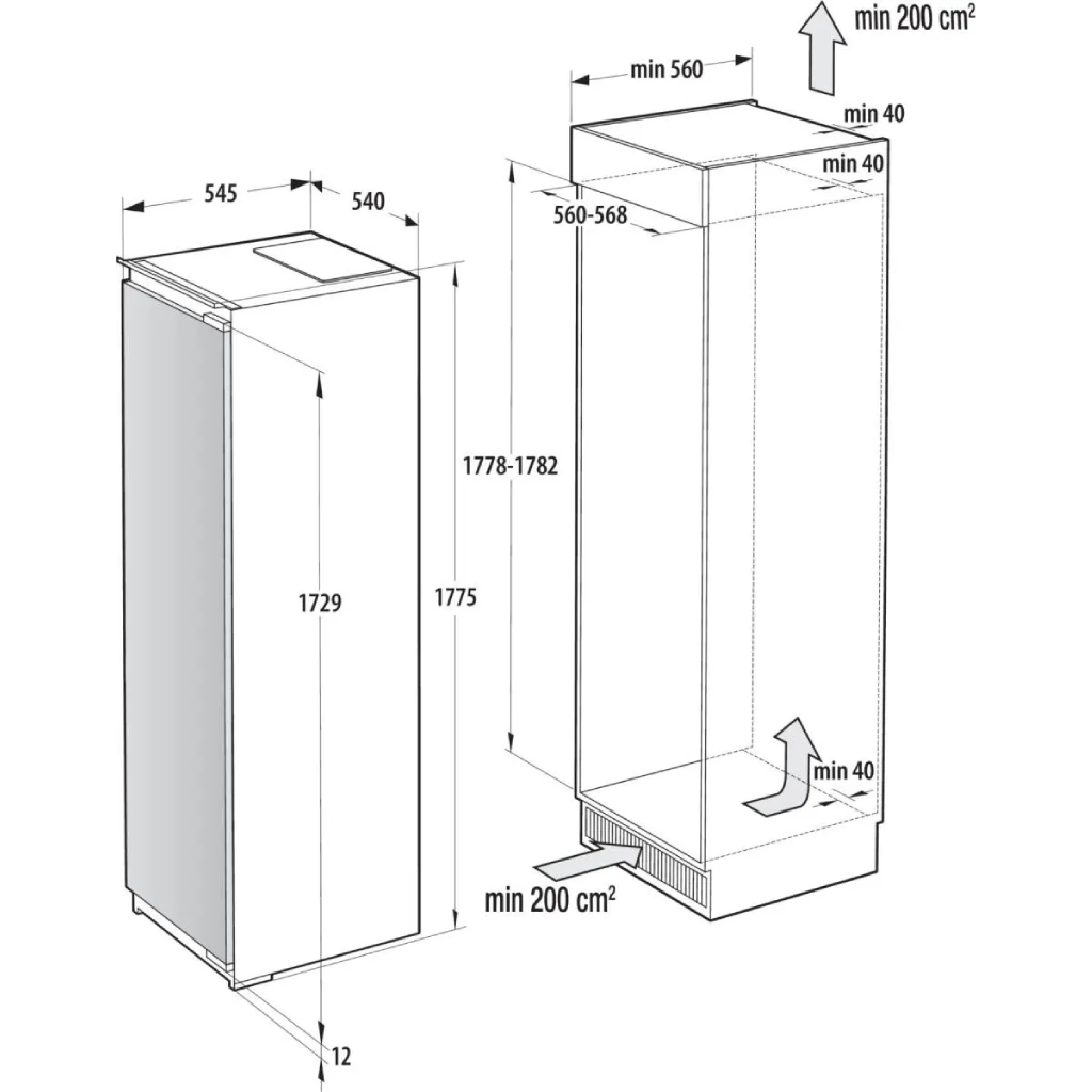 ديب فريزر بلت إن جورينيا (Gorenje) 235 لتر نوفروست بموتور إنفرتر وتقنية AdaptTech ومفصلات Door to Door – موديل FNCI517E62WF