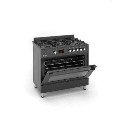 بوتاجاز غاز فري ستاند 90 سم من بيورتي - أسود – 5 شعلات – سعة 120 لتر – أمان كامل – موديل - FRGG9050 BL