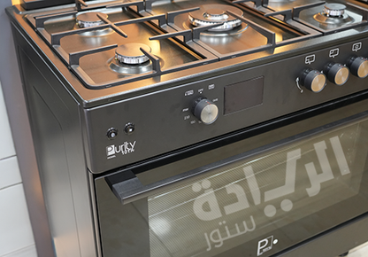 بوتاجاز غاز فري ستاند 90 سم من بيورتي - أسود – 5 شعلات – سعة 120 لتر – أمان كامل – موديل - FRGG9050 BL