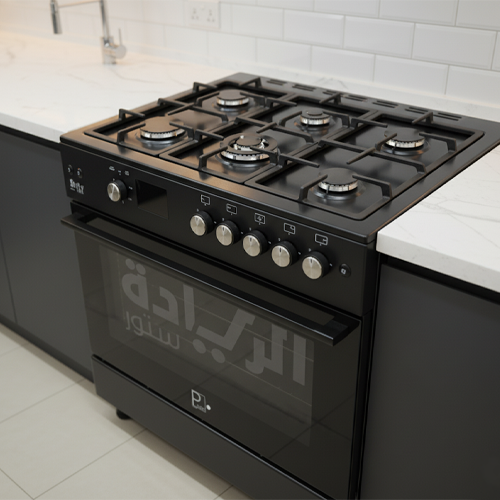 بوتاجاز غاز فري ستاند 90 سم من بيورتي - أسود – 5 شعلات – سعة 120 لتر – أمان كامل – موديل - FRGG9050 BL