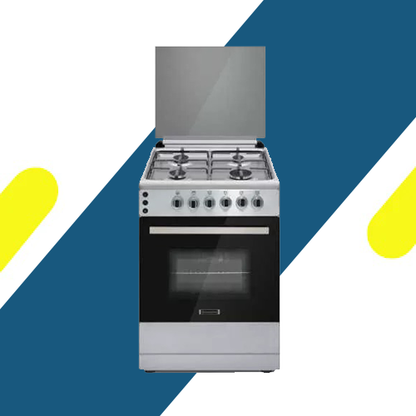 بوتاجاز إيكوماتيك غاز 4 شعلات – فرن غاز كبير 120 لتر – ستانلس ستيل – موديل – FS6104M