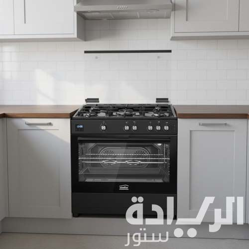 بوتاجاز سيمفر 5 شعلات ساباف 60×90 أسود - فرن وشواية مع إشعال ذاتي وثرموستات - موديل - FS9060BLGI-03