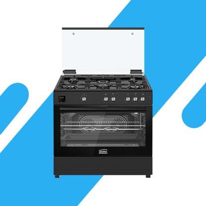 بوتاجاز سيمفر 5 شعلات ساباف 60×90 أسود - فرن وشواية مع إشعال ذاتي وثرموستات - موديل - FS9060BLGI-03