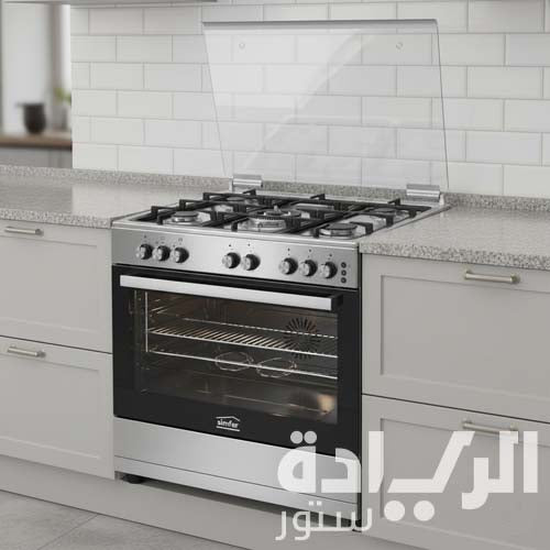 بوتاجاز سيمفر غاز استانلس 5 شعلات 60×90 سم مع إشعال ذاتي ونظام أمان كامل - FS9060SGI-01