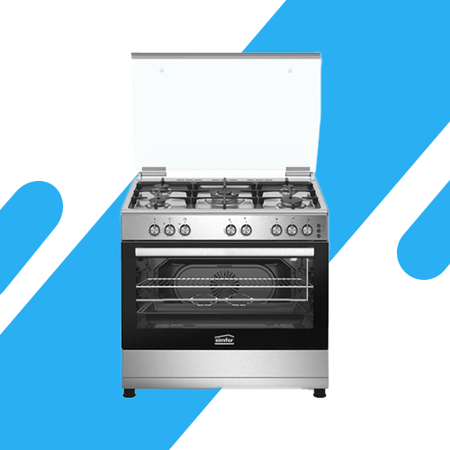 بوتاجاز سيمفر غاز استانلس 5 شعلات 60×90 سم مع إشعال ذاتي ونظام أمان كامل - FS9060SGI-01