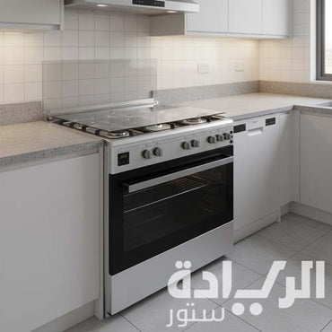 بوتاجاز سيمفر غاز استانلس 60×90 سم – 5 شعلات ساباف إيطالية مع شواية دجاج بالموتور - موديل - FS9060SGI-02