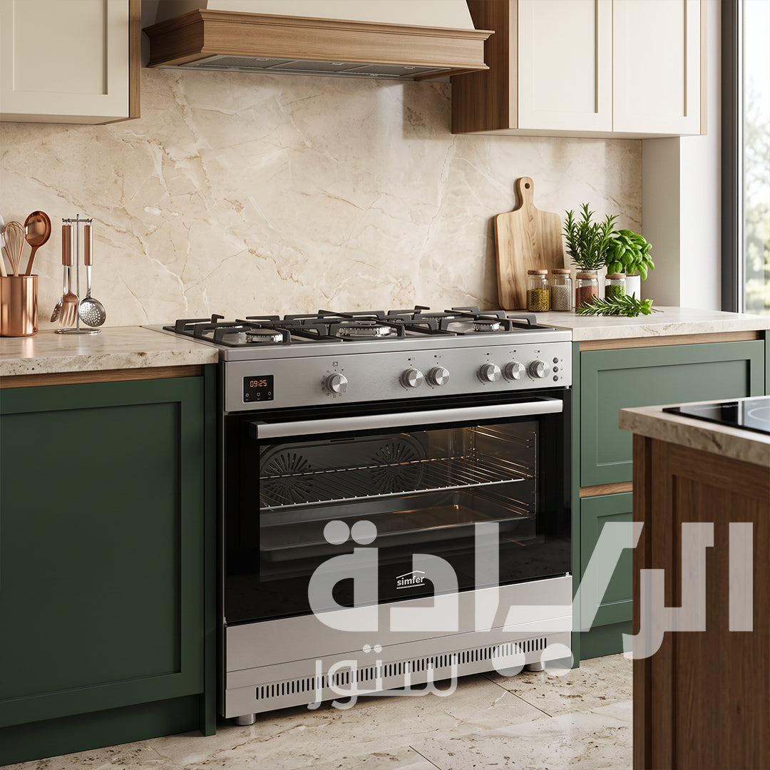 بوتاجاز سيمفر (Simfer) غاز 90 سم – 5 شعلات ساباف ومفصلات هيدروليك – FS9060SGI-02
