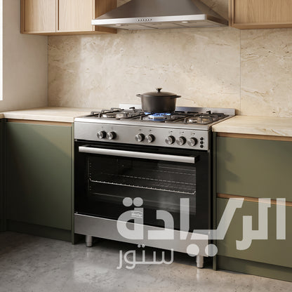 بوتاجاز سيمفر (Simfer) غاز 60×90 سم – 5 شعلات – شعلة ثلاثية ساباف إيطالية – استانلس – موديل FS9060SGM-01